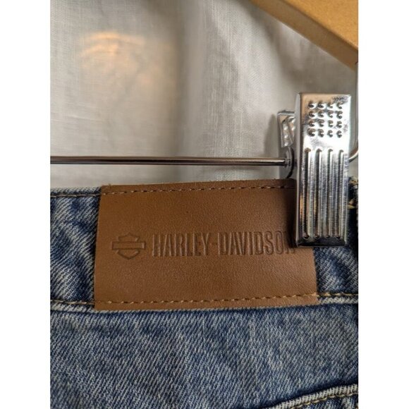 Harley Davidson studded out jeans womens size 31 embellished 100% cotton I8 - Picture 10 of 16